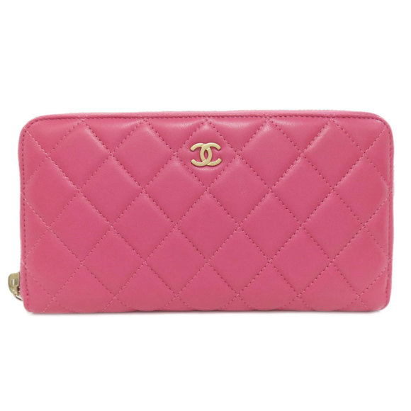 CHANEL Matelasse Coco Mark Long Wallet Lambskin Women's - Picture 1 of 10